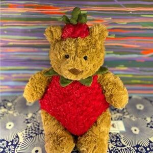 Jellycat Red and Brown Bear Stuffed Animal